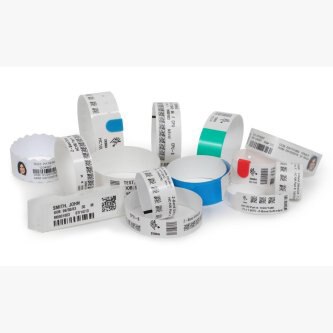 Zebra 10006995-1K HC100, Wristband, Polypropylene, 1x11in (25.4x279.4mm); Direct thermal, Z-Band Direct, Adhesive closure, HC100 cartridge, 200/roll, 6/box, Red