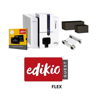 Evolis EF1H0000XS-BS012 Edikio Guest - Flex Solution: 1 Edikio Flex Printer (multi-formats, single-sided, USB & ethernet)