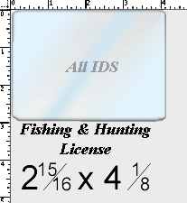 0612-6005 Fishing & Hunting License Laminate: 2 15/16" x 4 1/8" - 5 mil
