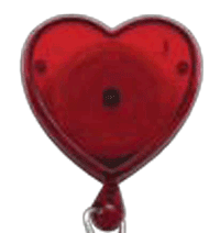 2120-7616 Heart Reel Badge Card Holder Only - Translucent Red