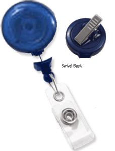 2120-7646 "No Twist" Swivel Back Reel Badge Holder - Translucent Blue