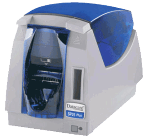 573608-002 Datacard SP 25 Single-Sided Color ID Card Printer w/ Magnetic Strip Encoder