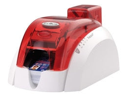 Pebble 4 Evolis Fire Red Single-Sided ID Card Printer w/ Mag Encoder