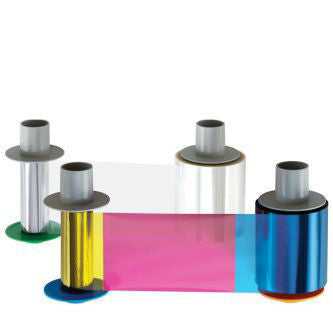 Fargo 84511 YMCK: Full-color ribbon with resin black panel