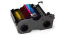Fargo 45014 EZ - YMCKO Half Panel Cartridge with Cleaning Roller: Full- color ribbon with resin black and clear overlay panel – 350  images