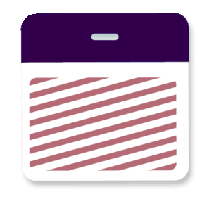 Brady T5907A Timebadge backparts Expiring Badge - 3 x 3" Clip on Color Header - Purple
