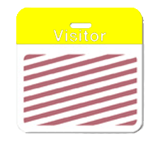 Brady T5937A timebadge backparts Expiring Badge - 3 x 3" Clip on Printed Header - Vendor (Yellow Header)