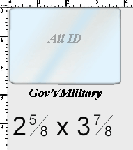 Brady 0603-6005 Government & Military Laminate: 2 5/8" x 3 7/8" - 5 mil