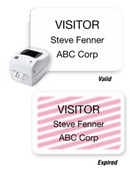 Brady T6151 2-Part Thermal-Printable timebadge Expiring Badge -frontpart - Blank