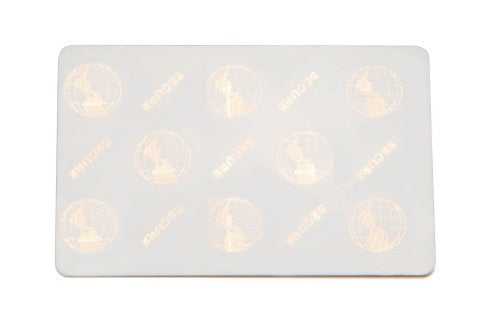 Zebra 104523-119 white PVC, 30 mil cards, 2D world globe surface foil hologram (500 cards)