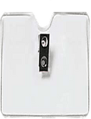 Brady 1810-1200 Name Badge Vinyl badge Card holder w/ 2-hole clip & orange peel texture - Vertical