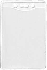 Brady 1815-1100 Clear vinyl badge holder w/ Slot & Chain holes - Vertical (Data & Credit Card Size)