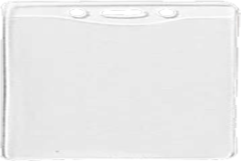 Brady 1815-1200 Clear Vinyl Badge Card Holder w/ Slot & Chain Holes (Government & Military) - Horizontal