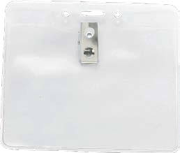 Brady 1815-1405 Multiple Ways to Attach Your ID Badge Card Holder - w/ 2-Hole Clip & Slot & Chain Holes