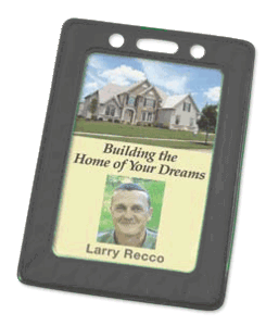 Brady 1820-3001 Vertical color frame vinyl badge holder w/Slot & Chain holes Badge Card Holder - Black Frame