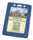 Brady 1820-3002 Vertical color frame vinyl badge holder w/Slot & Chain holes Badge Card Holder - Blue Frame