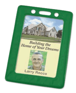 Brady 1820-3004 Vertical color frame vinyl badge holder w/Slot & Chain holes Badge Card Holder - Green Frame