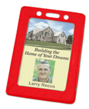 Brady 1820-3006 Vertical color frame vinyl badge holder w/Slot & Chain holes Badge Card Holder - Red Frame