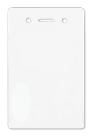 Brady 1840-5060 Clear Vinyl Flexible Badge Holder w/ Slot & Chain Holes - Vertical