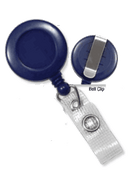 Brady 2120-3002 Economical Reel Badge Card Holder - Blue - w/ Belt Clip