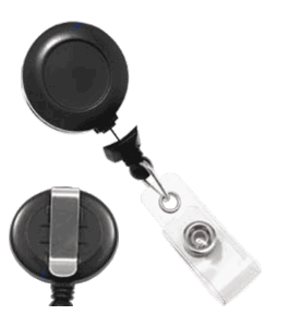 Brady 2120-3050 Economical Reel Badge Card Holder - White - w/ Belt Clip