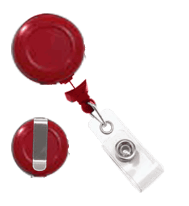 Brady 2120-3057 "No Twist" Belt Clip Reel Badge Card Holder - Red