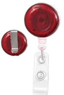 Brady 2120-3606 Most Economical Reel Badge Card Holder - Red Translucent