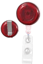 Brady 2120-3606 Most Economical Reel Badge Card Holder - Red Translucent