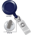 Brady 2120-4752 Economical Reel Badge Card Holder - Blue - w/ Spring Clip