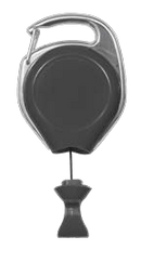 Brady 2120-7027 Carabineer Reel Badge Card Holder w/ Belt Clip - Solid Black