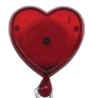 Brady 2120-7616 Heart Reel Badge Card Holder Only - Translucent Red