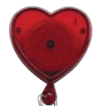 Brady 2120-7616 Heart Reel Badge Card Holder Only - Translucent Red