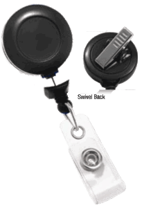 Brady 2120-7640 "No Twist" Swivel Back Reel Badge Card Holder - Black