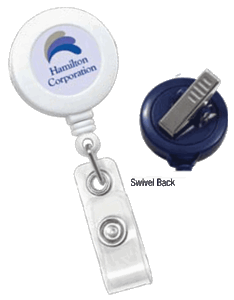 Brady 2120-7643 "No Twist" Swivel Back Reel Badge Card Holder - White