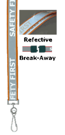 Brady 2135-2529 White "SAFETY FIRST" Letters on Reflective Material on Orange Lanyard Badge Card Holder