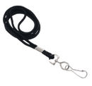 Brady 2135-3001 1/8" Round Braided Lanyard Badge Card Holder - Non Break-Away - Black - Swivel Hook
