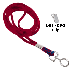 Brady 2135-3256 1/8" Round Braided Lanyard Badge Card Holder - Non Break-Away - Navy Blue - Swivel Hook