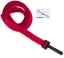 Brady 2135-3506 3/8" Flat Braided Lanyard Badge Card Holder - Non Break-Away - Red - Swivel Hook