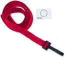 Brady 2135-3656 Flat Braided Lanyard Badge Card Holder - Non Break-Away - Red -Split Ring