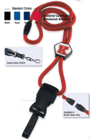 Brady 2135-4576 1/4" optibraid DTACH Lanyard Badge Card Holder w/ Break-Away & Round Slider - Red - Swivel Hook DTACH