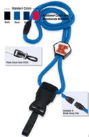 Brady 2135-4510 1/4" optibraid DTACH Lanyard Badge Card Holder w/ Break-Away & Diamond Slider - Black - Swivel Hook DTACH