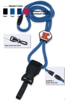 Brady 2135-4583 1/4" optibraid DTACH Lanyard Badge Card Holder w/ Break-Away & Round Slider - Royal Blue - Swivel Hook DTACH