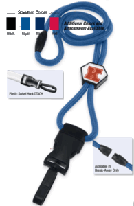 Brady 2135-4511 1/4" optibraid DTACH Lanyards w/ Break-Away & Diamond Slider - Royal Blue - Swivel Hook DTACH