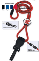 Brady 2135-4512 1/4" optibraid DTACH Lanyard Badge Card Holder w/ Break-Away & Diamond Slider - Navy Blue - Swivel Hook DTACH