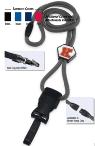 Brady 2135-4517 1/4" optibraid DTACH Lanyard Badge Card Holder w/ Break-Away & Diamond Slider - Red - Swivel Hook DTACH