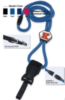 Brady 2135-4519 1/4" optibraid DTACH Lanyard Badge Card Holder w/ Break-Away & Diamond Slider - Royal Blue - Plastic Swivel Hook DTACH