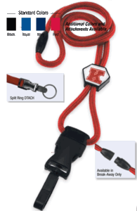 2135-4544 2135-4519 1/4" optibraid DTACH Lanyard Badge Card Holder w/ Break-Away & Diamond Slider - Navy Blue - Bull-Dog DTACH