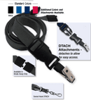 Brady 2135-4645 5/8" optiweave DTACH Lanyard Badge Card Holder w/ Break-Away - Black - Swivel Hook DTACH
