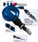 Brady 2135-4646 5/8" optiweave DTACH Lanyard Badge Card Holder w/ Break-Away - Royal Blue - Swivel Hook DTACH