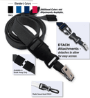 Brady 2135-4653 5/8" optiweave DTACH Lanyard Badge Card Holder w/ Break-Away - Black - Plastic Swivel Hook DTACH